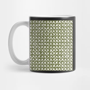 Lines and obliques Joining together in geometric imperfection to create a faux Crosstitch pattern Mug